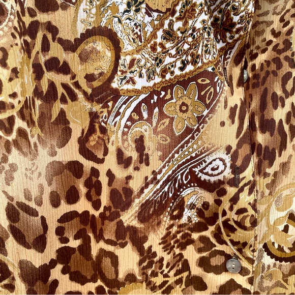 Leopard print & paisley blouse, 3/4-length sleeves - Picture 3 of 4